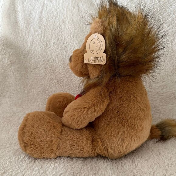 NWT Animal Adventure Lion Holding Heart 16” Stuffed Animal Plush - Picture 2 of 8
